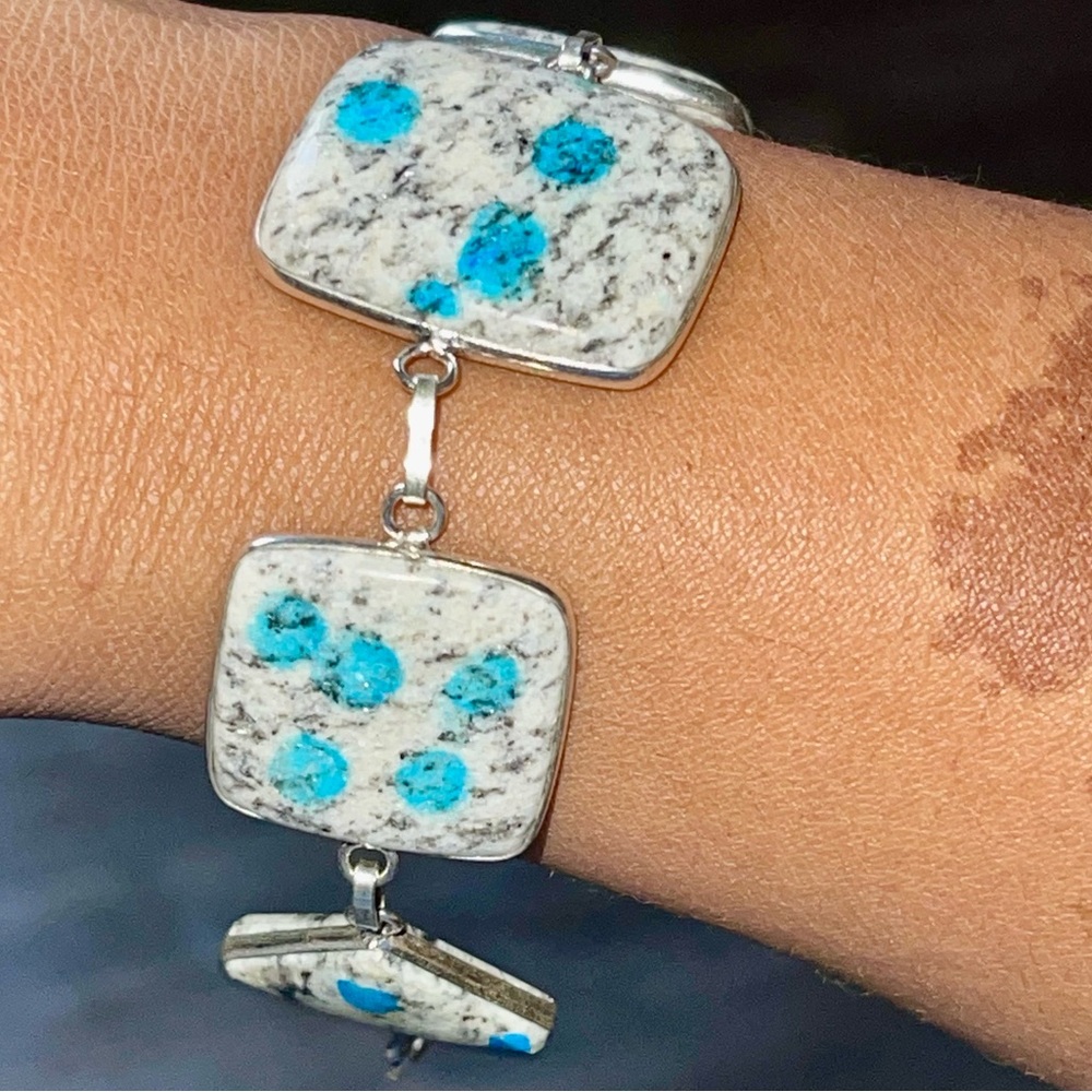 K2 Raindrop Azurite Granite Bracelet 7” - 7 1/2”